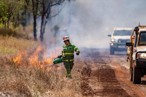 Participant carrying out a prescribed burn