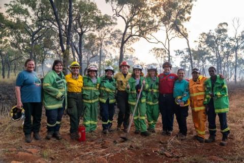 Participants after a prescribed burn